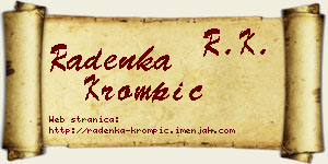 Radenka Krompić vizit kartica